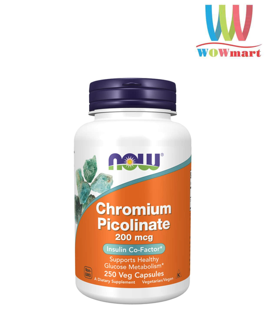 Vi&ecirc;n uống hỗ trợ đường huyết Now Chromium Picolinate
