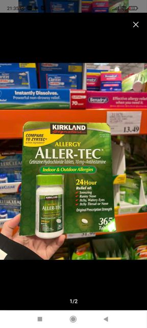 Vi&ecirc;n uống chống dị ứng Kirkland Aller Tec 365 vi&ecirc;n