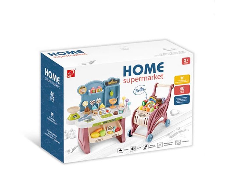 Xe đẩy v&agrave; quầy b&aacute;n h&agrave;ng si&ecirc;u thị 40pcs