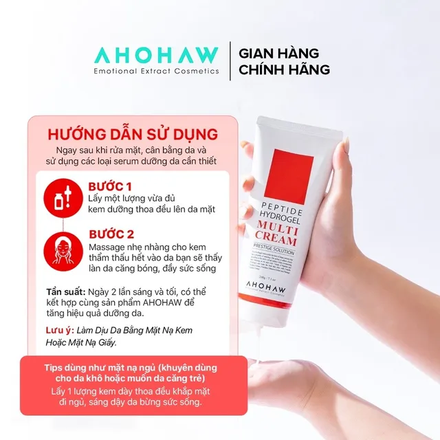 Kem Dưỡng Da Đa Năng AHOHWA Peptide Hydrogel Multi Cream