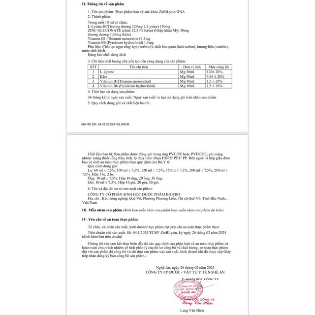 ZINBLYSIN tăng đề kh&aacute;ng