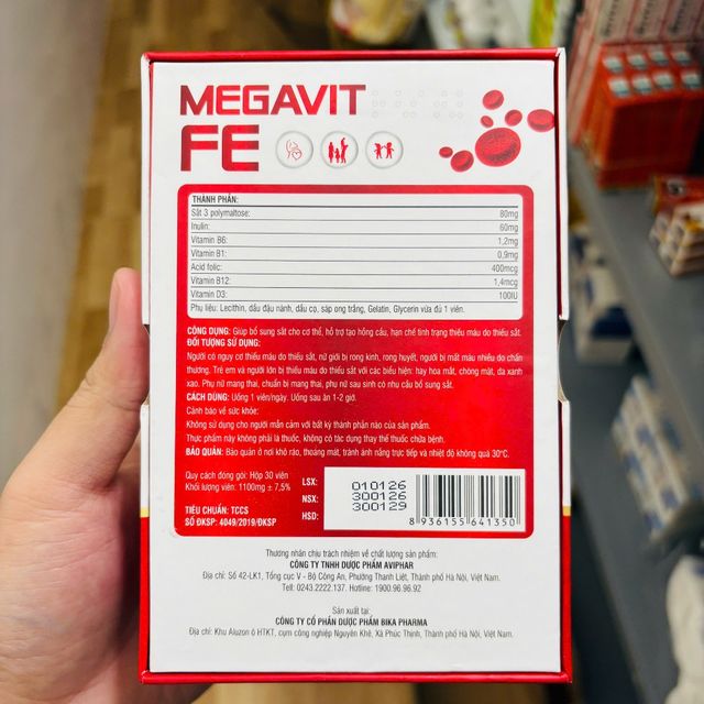 C&aacute;ch sử dụng vi&ecirc;n sắt bổ m&aacute;u MEGAVIT FE