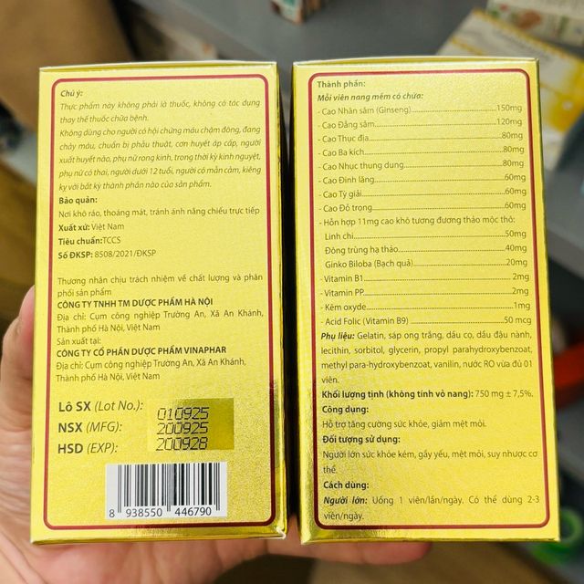 Vi&ecirc;n s&acirc;m Hanomin Ginseng tổng hợp - h&igrave;nh ảnh sản phẩm