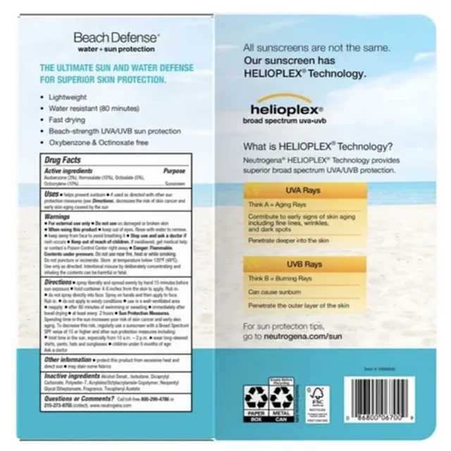 Set xịt chống nắng Neutrogena Beach Defense