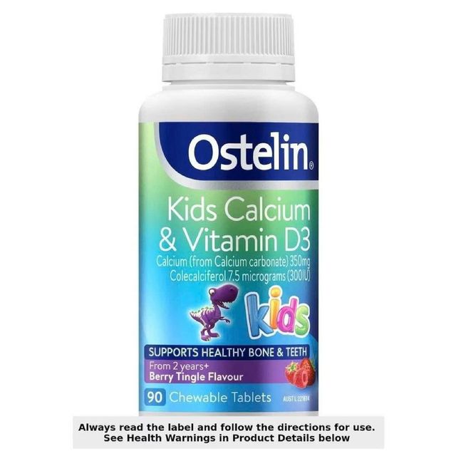 Th&agrave;nh phần Vi&ecirc;n nhai Ostelin Kids Vitamin D & Calcium