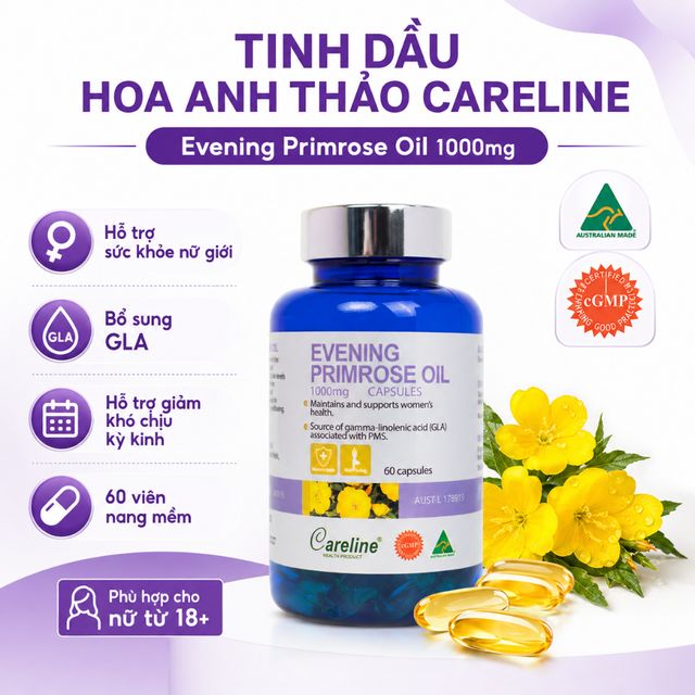 Tinh Dầu Hoa Anh Thảo Careline Evening Primrose Oil