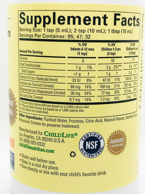 Siro ChildLife Liquid Calcium and Magnesium