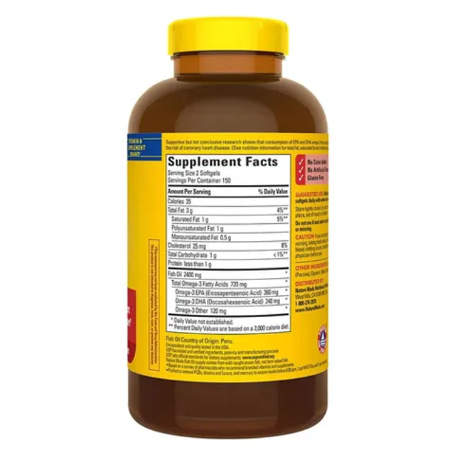 Vi&ecirc;n Dầu c&aacute; Nature Made Fish Oil 1200mg