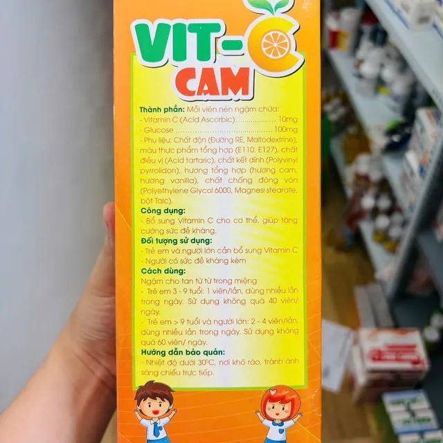 Kẹo ngậm Vit C Cam