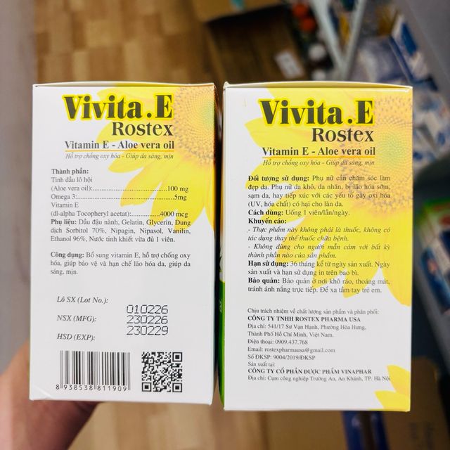 Th&agrave;nh phần vi&ecirc;n uống Vitamin E