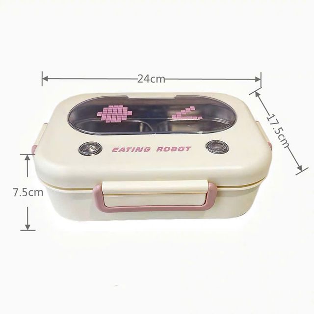 Hộp cơm văn ph&ograve;ng 3 ngăn inox Eating Robot