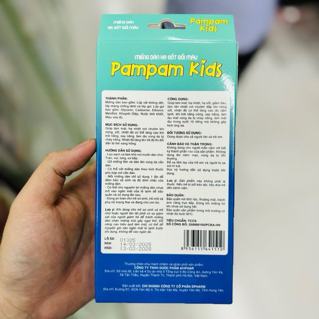 Miếng d&aacute;n hạ sốt Pampam Kids