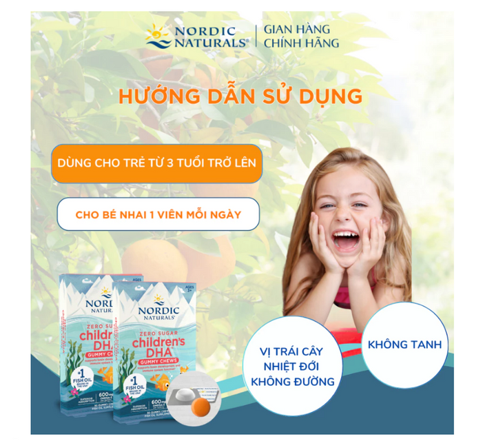 Kẹo Nhai DHA Cho B&eacute; Nordic Naturals Health Benefits