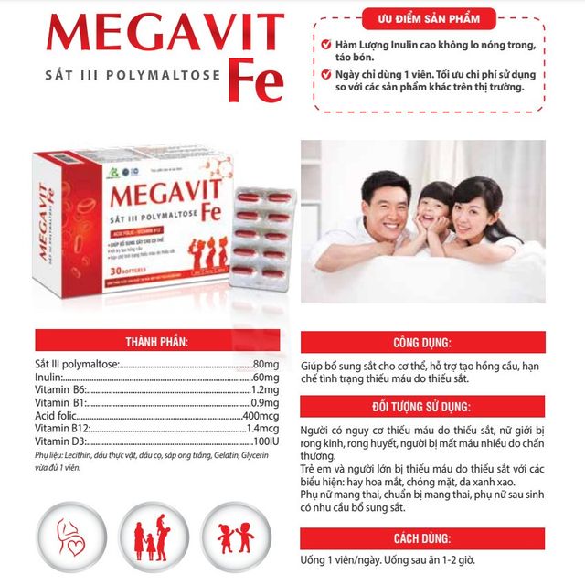 Vi&ecirc;n bổ m&aacute;u MEGAVIT FE