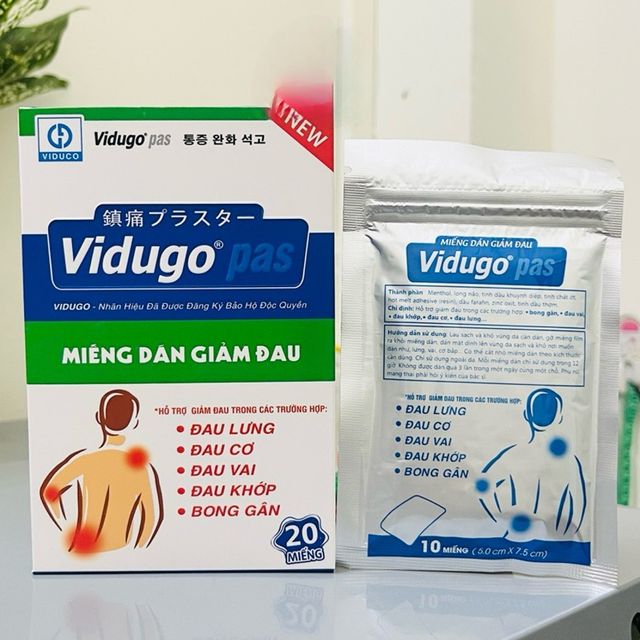Miếng d&aacute;n giảm đau nhức VIDUGO PAS
