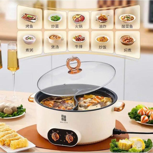 Nồi Lẩu 2 Ngăn Misu Louis 32CM - Đầy đủ phụ kiện