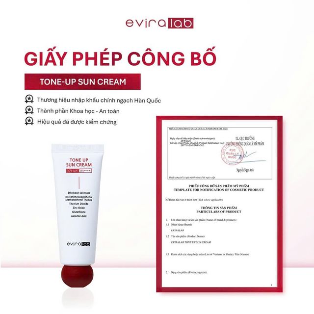 Kem Chống Nắng EVIRALAB TONE UP SUN CREAM