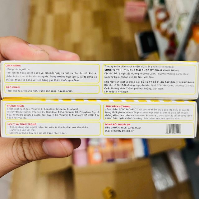 Gel b&ocirc;i sẹo Contracarlox - Chiết xuất h&agrave;nh t&acirc;y l&agrave;nh t&iacute;nh