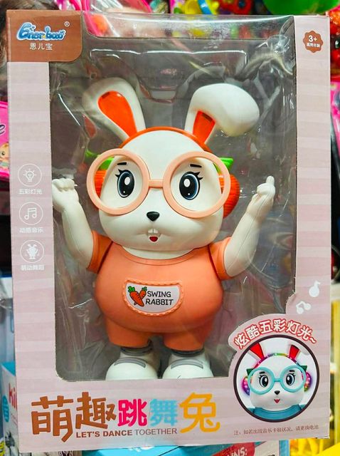 Đồ chơi b&uacute;p b&ecirc; thỏ đeo k&iacute;nh