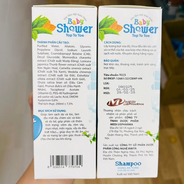 Sữa tắm gội sản phẩm thảm thực cho b&eacute; - Baby Shower