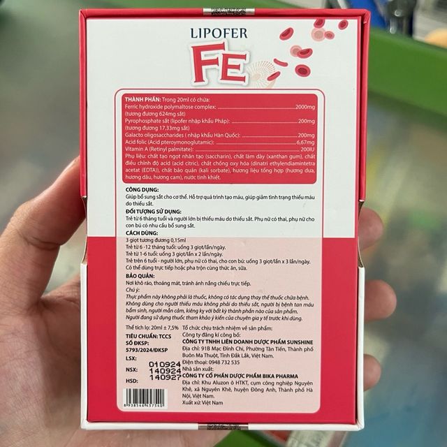 Sắt hữu cơ nhỏ giọt v&agrave; xịt LIPOFER FE 2