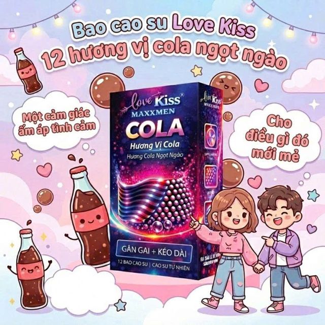 Bao Cao Su Love Kiss Maxxmen Cola Hộp 12 C&aacute;i