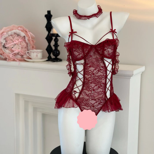 Đồ L&oacute;t Liền Th&acirc;n Ren Phối Nơ Si&ecirc;u Đẹp Đ&aacute;ng Y&ecirc;u Bodysuit
