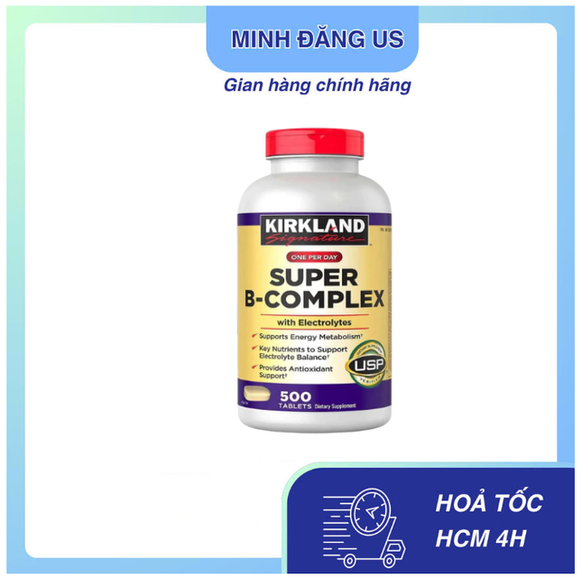 Vitamin B Tổng Hợp Super B-Complex Kirkland