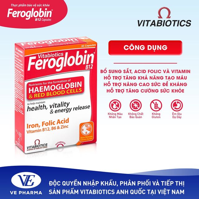 Vi&ecirc;n uống bổ sung sắt Feroglobin