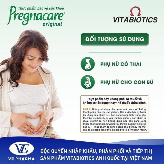 Pregnacare Original Vitamin & Kho&aacute;ng Chất 30 Vi&ecirc;n