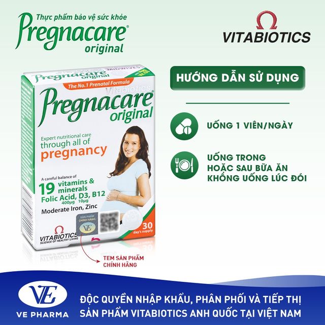 Pregnacare Original Vitamin & Kho&aacute;ng Chất 30 Vi&ecirc;n