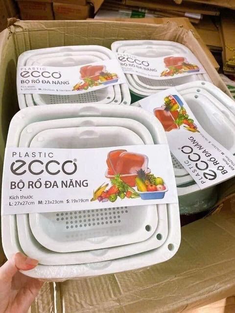 Bộ Thau Rổ Nhựa Vu&ocirc;ng Ecoco 6 M&oacute;n