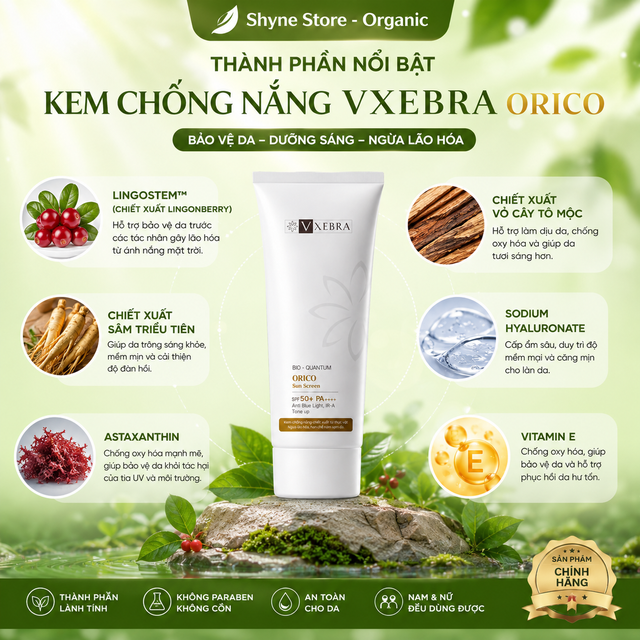 C&aacute;c th&agrave;nh phần của kem chống nắng Orico