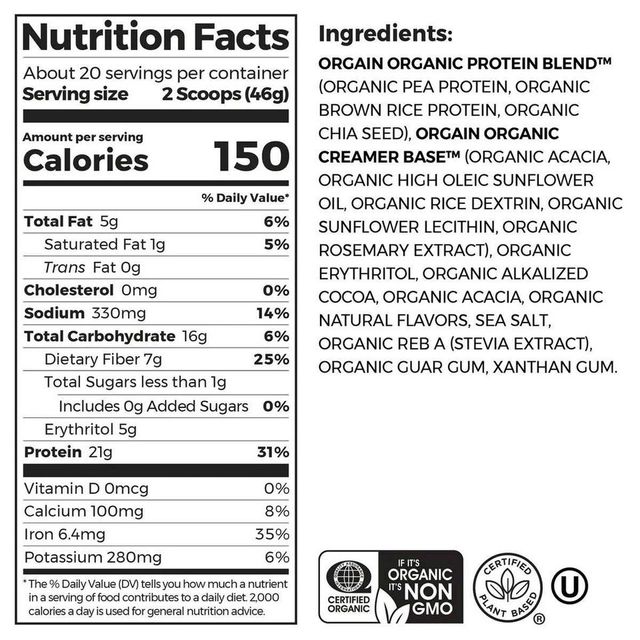 Orgain Organic Protein Socola 920g
