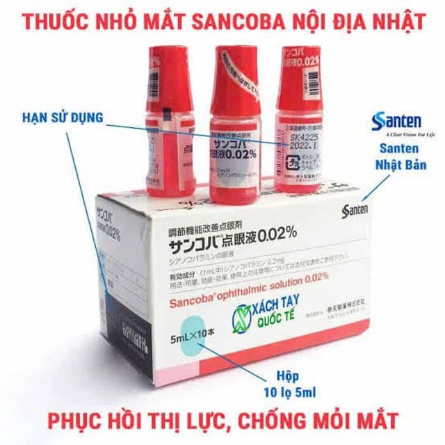 sản phẩm hỗ trợ Nhỏ Mắt Sancoba 0.02%