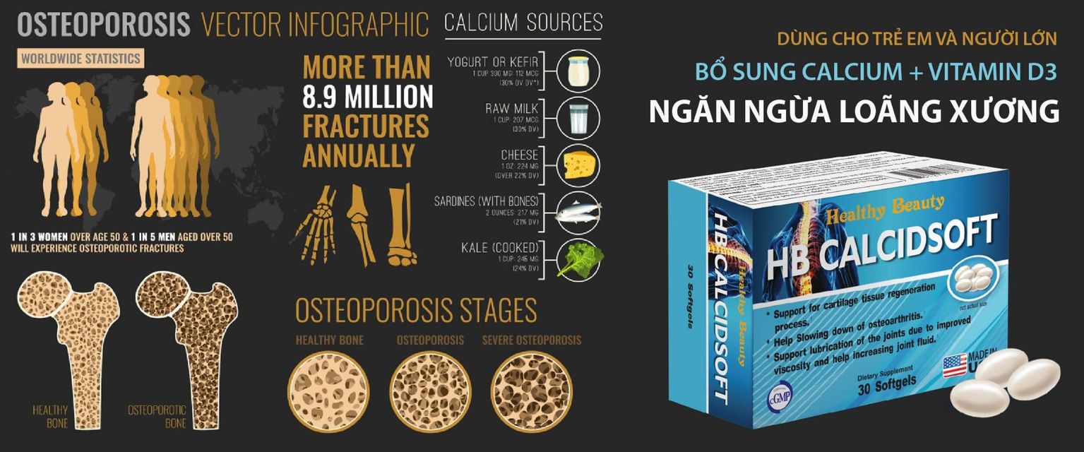 HB Calidsoft gi&uacute;p ngăn ngừa lo&atilde;ng xương