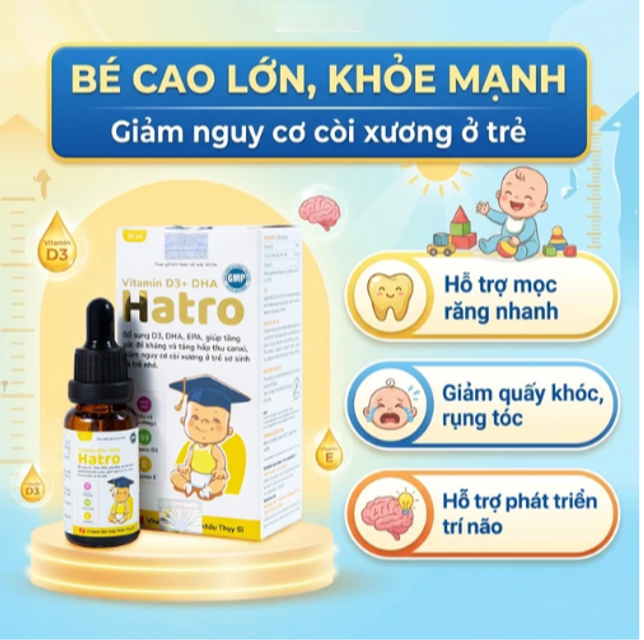 Hatro Vitamin D3+ DHA cho b&eacute;