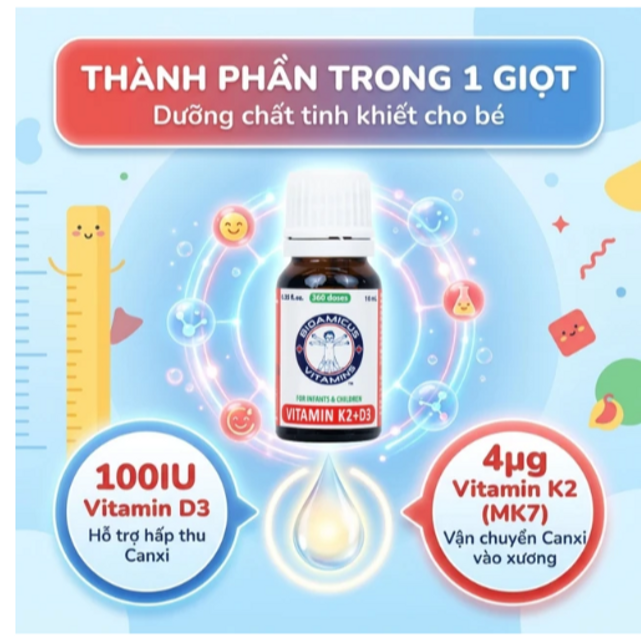 sử dụng Dung dịch Bioamicus Vitamin K2 & D3
