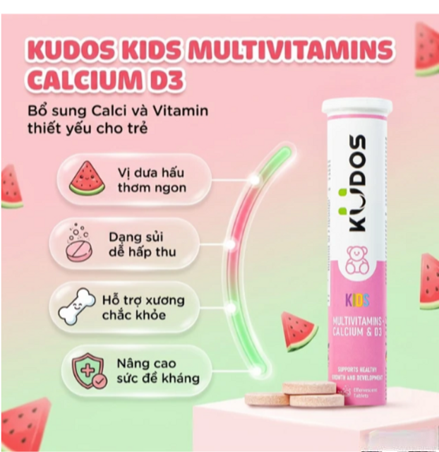 Hướng dẫn sử dụng Vi&ecirc;n sủi Kudos Kids Multivitamins
