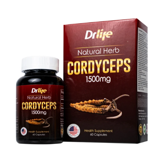 Vi&ecirc;n uống Đ&ocirc;ng Tr&ugrave;ng Hạ Thảo DrLife Cordyceps 1500mg