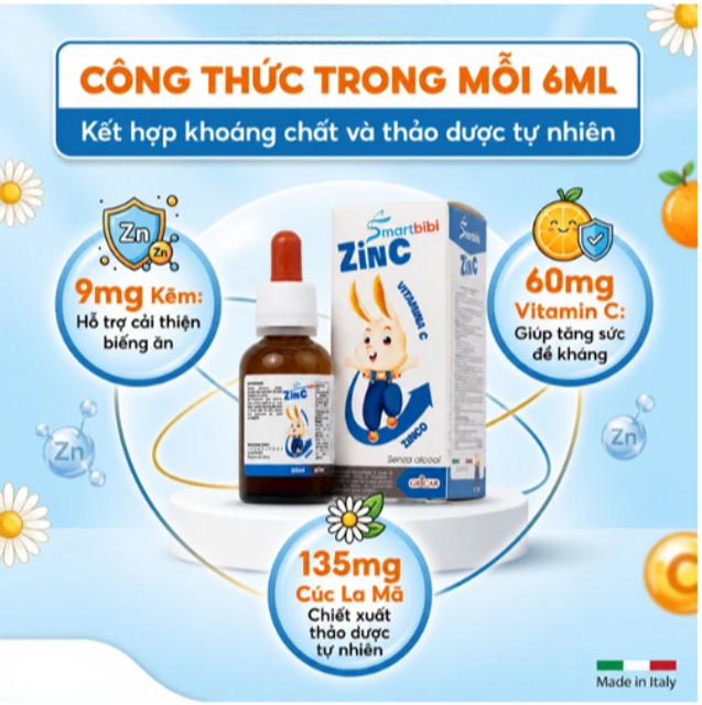 Smartbibi Zinc l&agrave; sản phẩm l&agrave;nh t&iacute;nh cho trẻ