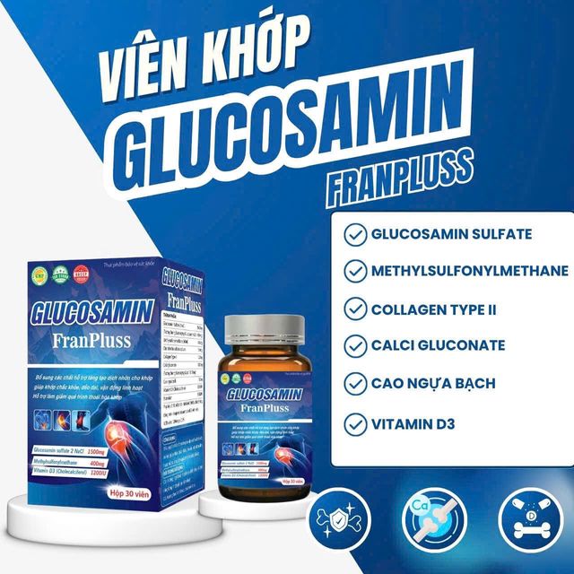 Hỗ trợ tăng tạo dịch khớp Glucosamin Franpluss H&ograve;a B&igrave;nh
