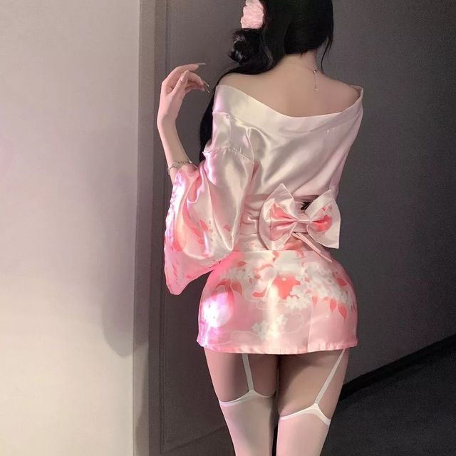 Đồ Ngủ Kimono Nhật Bản N841 Hồng
