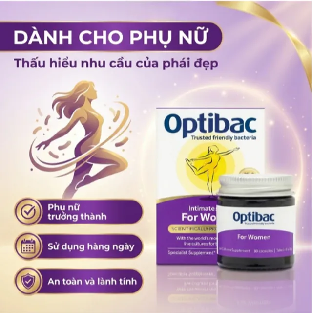 Vi&ecirc;n hỗ trợ bổ sung lợi khuẩn cho cơ thể Optibac For Women