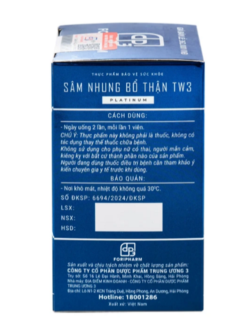 Vi&ecirc;n uống bổ Thận TW3 Platinum 6