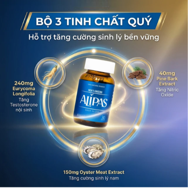 Vi&ecirc;n uống tăng cường sức khoẻ ph&aacute;i mạnh Ecogreen Men&rsquo;s Ginseng Alipas - H&igrave;nh ảnh 3