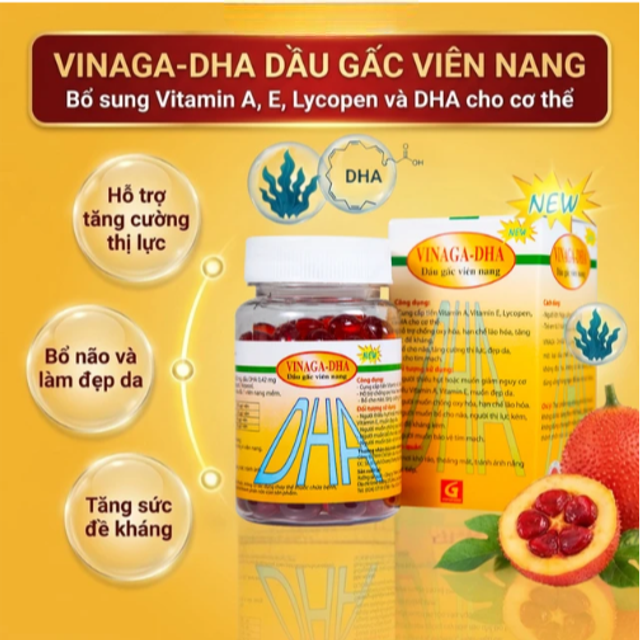 H&igrave;nh ảnh dầu gấc vi&ecirc;n nang Vinaga - DHA