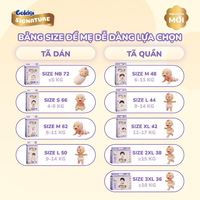 COMBO 3 T&atilde; d&aacute;n Goldgi Signature