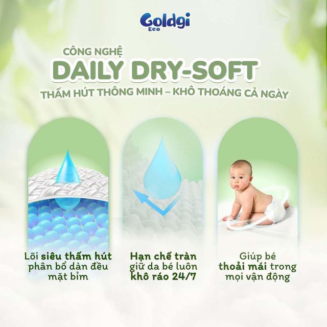 Bỉm quần Goldgi Eco si&ecirc;u kh&ocirc; tho&aacute;ng