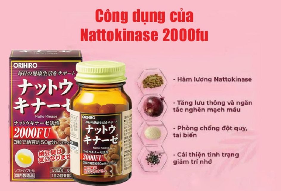 Vi&ecirc;n uống hỗ trợ tim mạch Nattokinase 2000FU Orihiro Nhật Bản